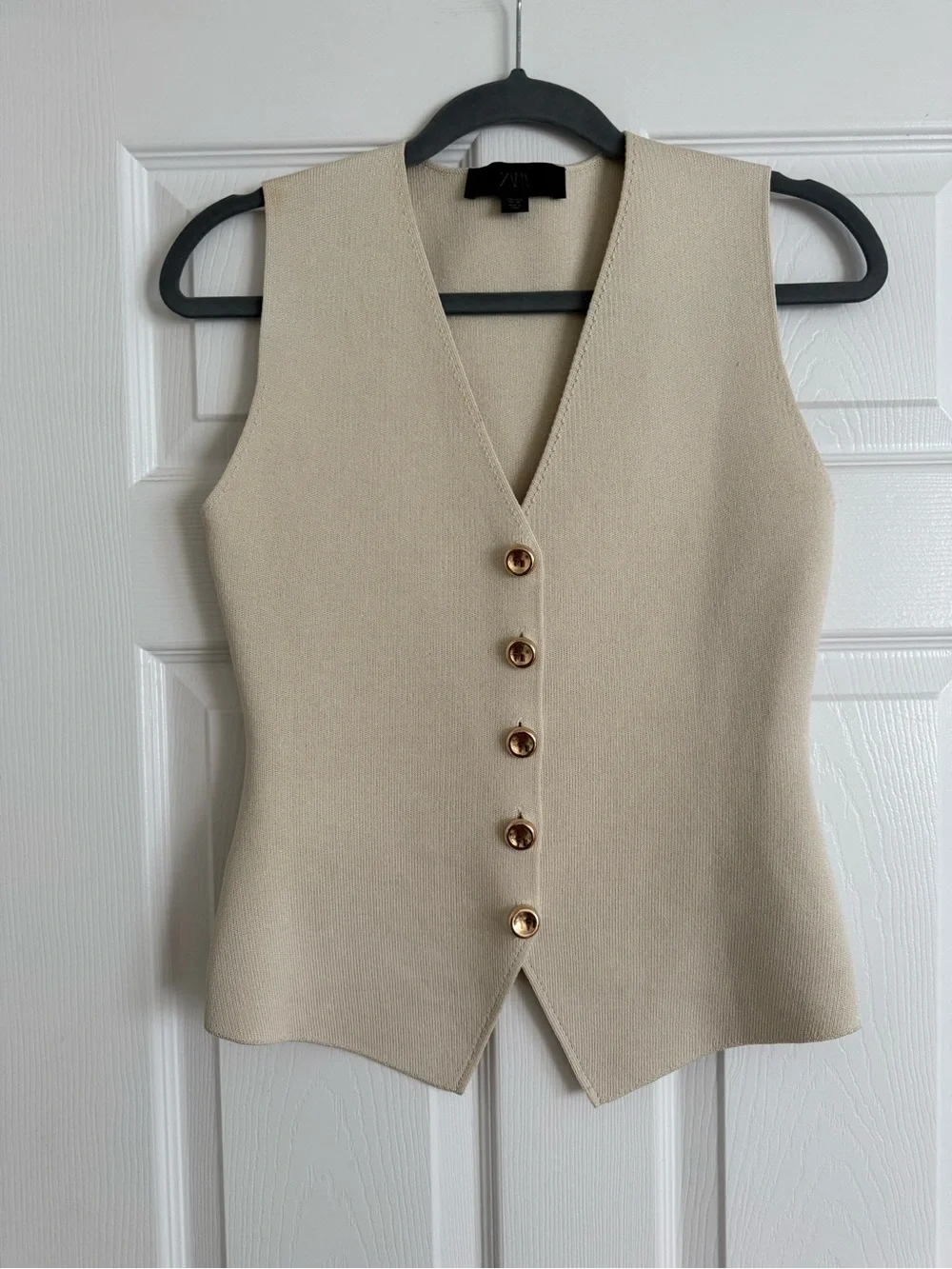 Zara Cream Knit Vest & Midi Skirt Matching Set Small - Picture 2 of 3